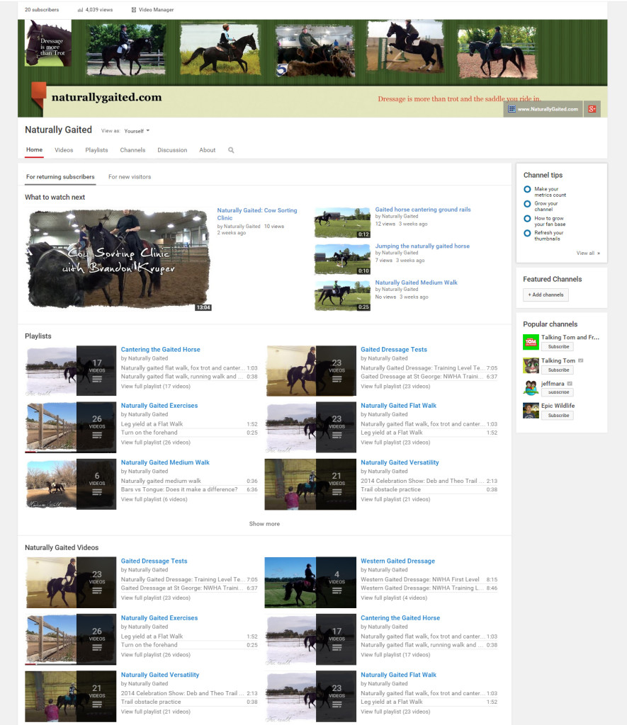 Youtube NaturallyGaited Channel